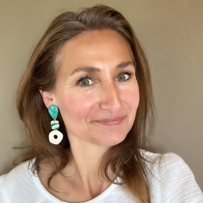 Unieke handgemaakte statement  polymeerklei oorbel kopen bij Handmade Elegance by Delfine